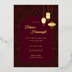 Henna invitation with your program on the backside