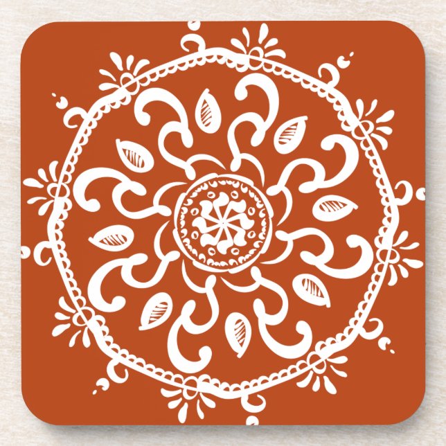 Henna Mandala Beverage Coaster (Front)