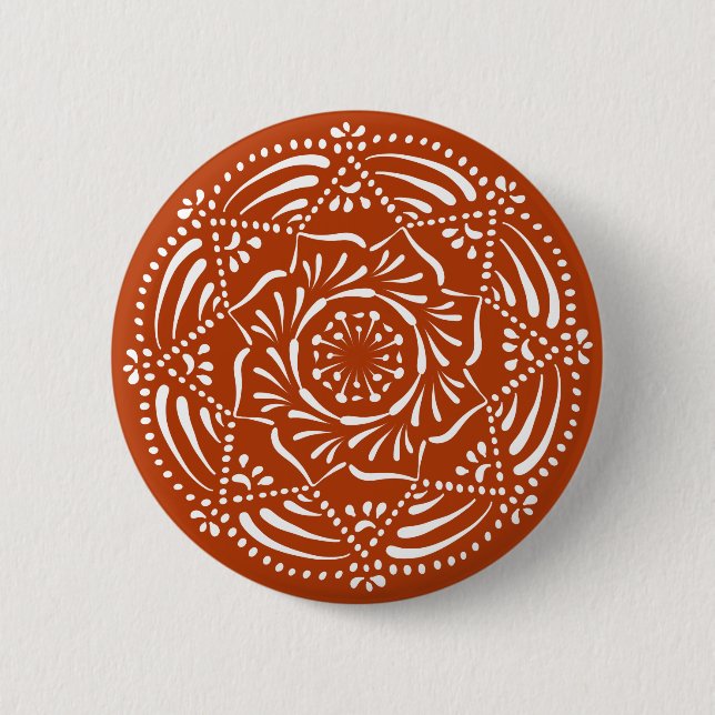 Henna Mandala Pinback Button (Front)