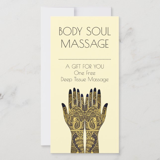 Henna Mehndi Hands Design Gift Certificate Card (Front)