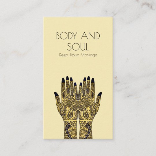 Henna Mehndi Hands Massage Business Card