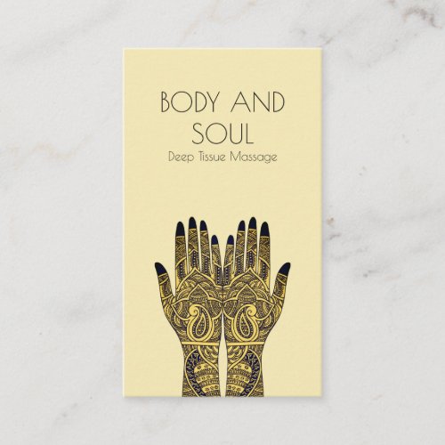 Henna Mehndi Hands Massage Business Card