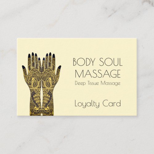 Henna Mehndi Massage Practice Loyalty Card