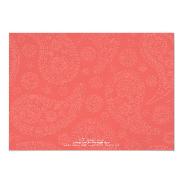 Henna Paisley Engagement Party Invitation (coral)