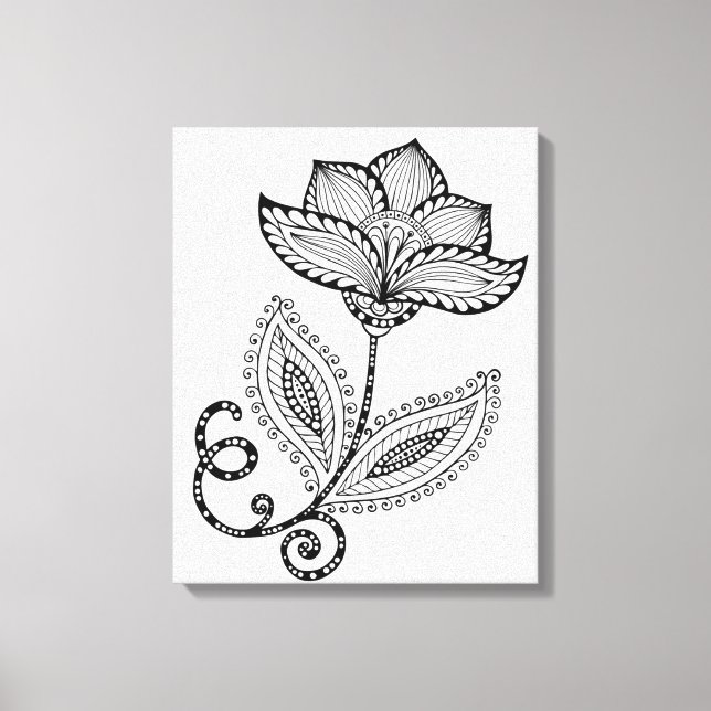 Henna Paisley Mehndi Doodles 6 Canvas Print (Front)