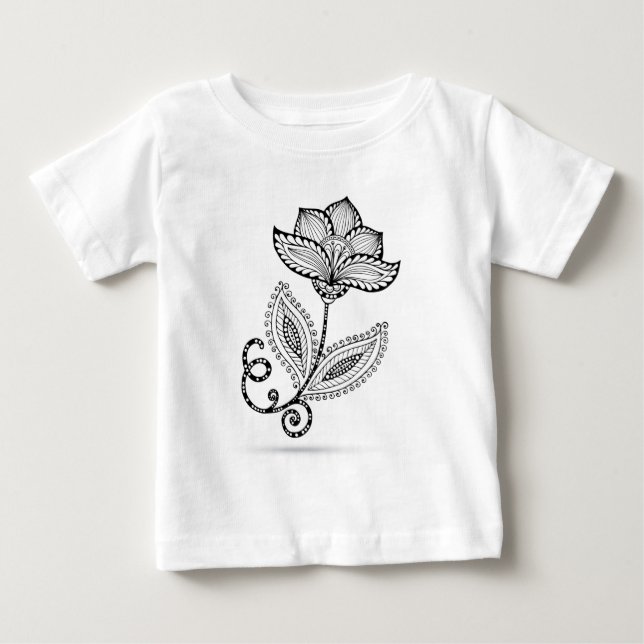 Henna Paisley Mehndi Doodles Baby T-Shirt (Front)