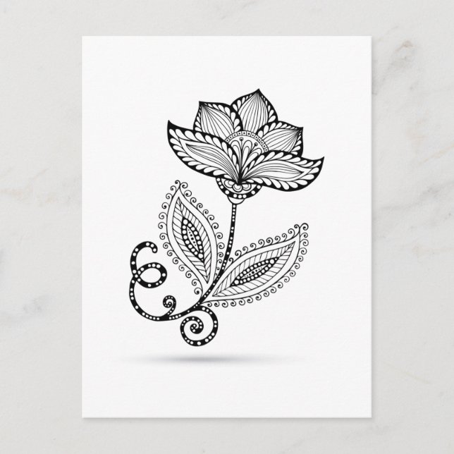 Henna Paisley Mehndi Doodles Postcard (Front)