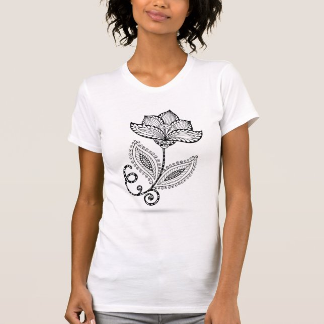 Henna Paisley Mehndi Doodles T-Shirt (Front)