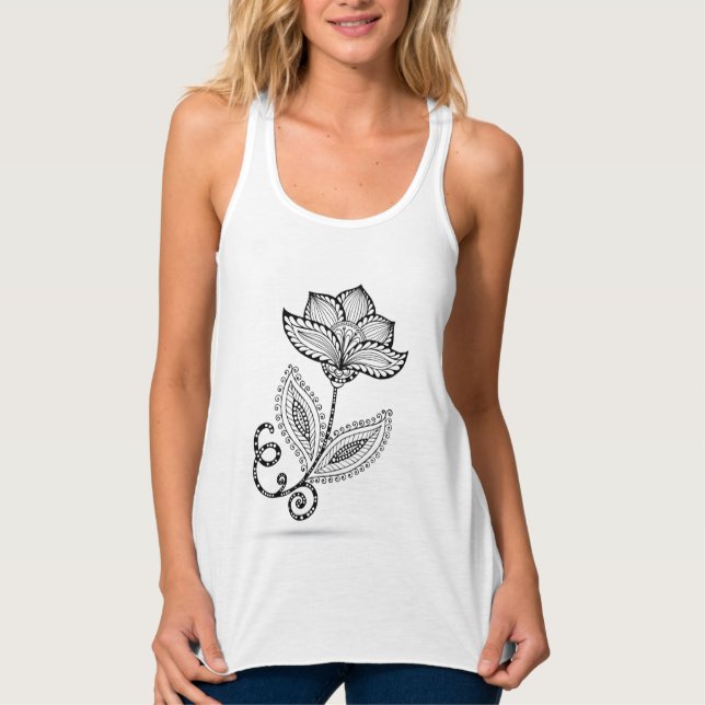 Henna Paisley Mehndi Doodles Tank Top (Front)