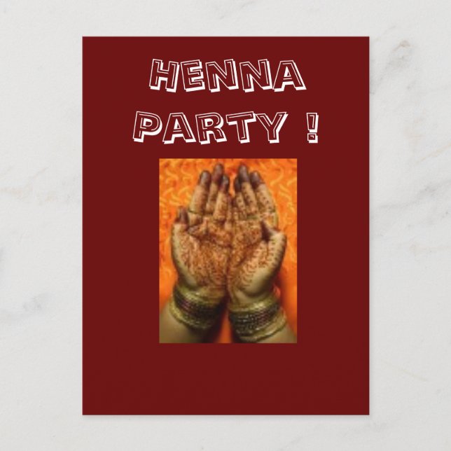 Henna Party Invitations (Front)