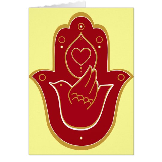 Henna Peace and Love Hamsa Card