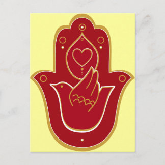 Henna Peace and Love Hamsa Postcard