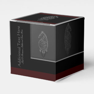 Henna Peacock (Silver) Favor Boxes