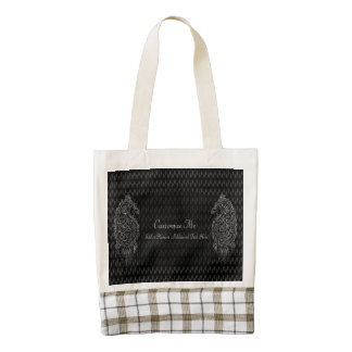 Henna Peacock (Silver) Zazzle HEART Tote Bag