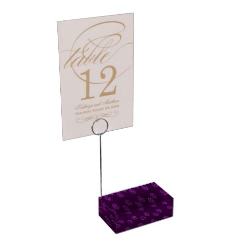 Henna Peacock Violet Table Number Holder