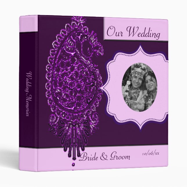 Henna Peacock (Wedding) (Violet) Binder (Front/Spine)
