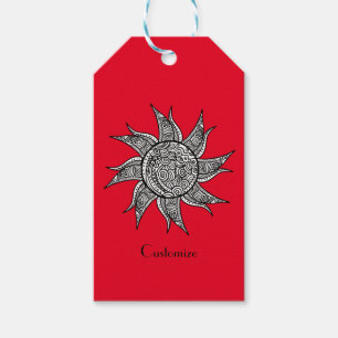 Henna-style Sun Tattoo Thunder_Cove Gift Tags