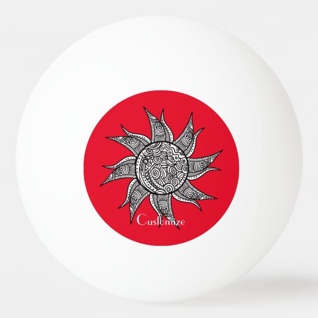 Henna-style Sun Tattoo Thunder_Cove   Ping Pong Ball (Front)