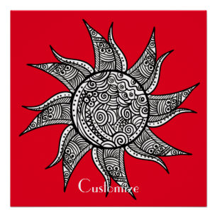 Henna-style Sun Tattoo Thunder_Cove Poster