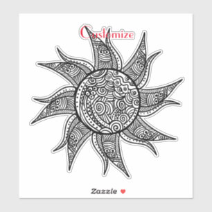 Henna-style Sun Tattoo Thunder_Cove Sticker