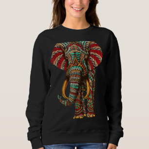 Henna Stylish Artistic Save The Elephants Wildlife Sweatshirt