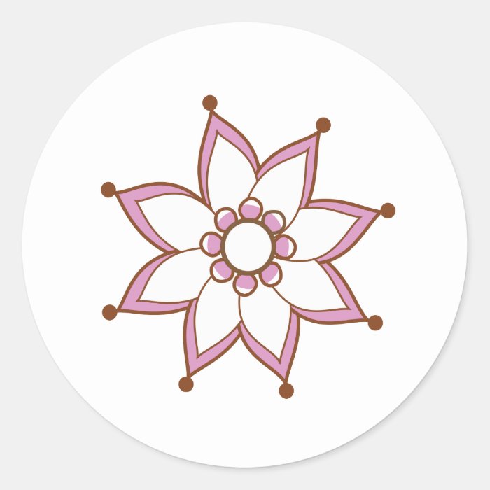 Henna Tattoo Flower Round Stickers