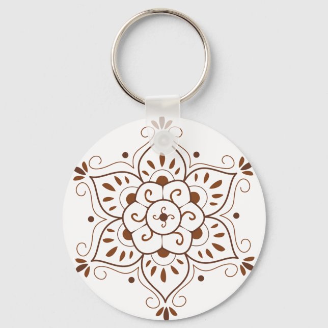 Henna Tattoo Mandala Keychain (Front)