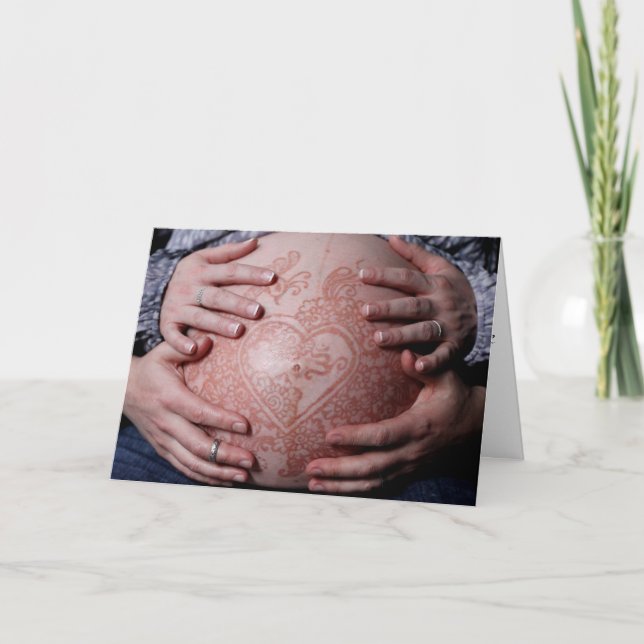 Hennaed Pregnant Belly Card (Front)