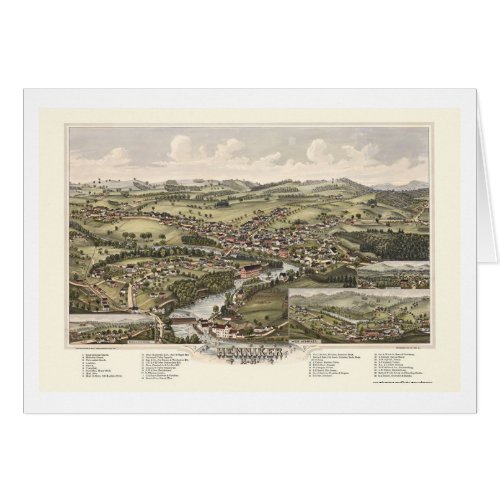 Henniker NH Panoramic Map _ 1889