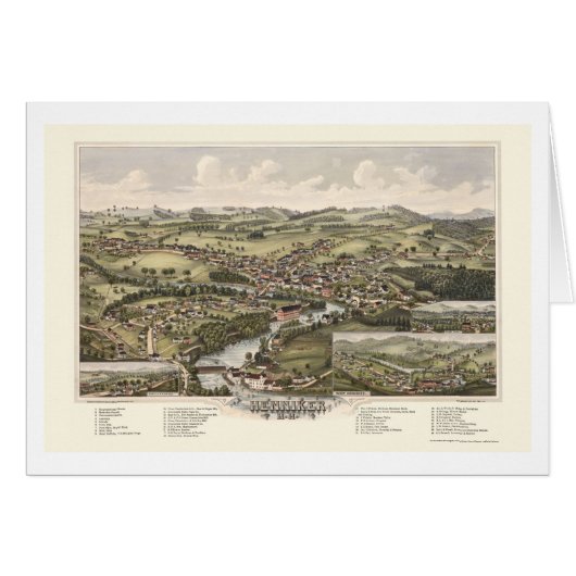 Henniker, NH Panoramic Map - 1889 Cards (Front Horizontal)