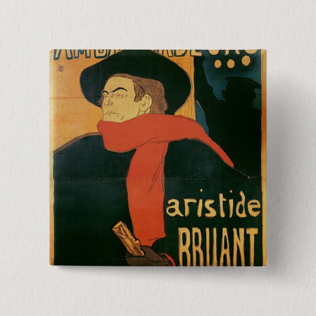 Henri de Toulouse-Lautrec | Ambassadeurs: Aristide Pinback Button (Front)