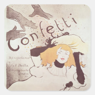 Henri de Toulouse-Lautrec Confetti, 1893 Square Sticker
