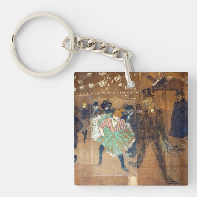 Henri de Toulouse-Lautrec - Dance at the Rouge Keychain (Front)