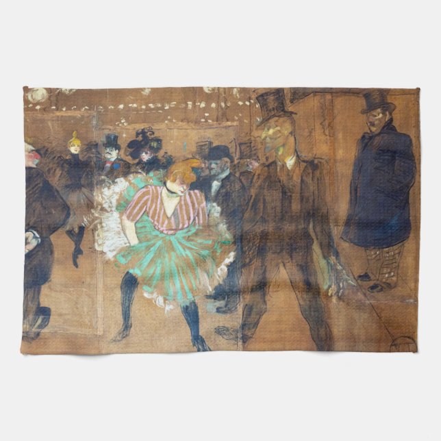 Henri de Toulouse-Lautrec - Dance at the Rouge Kitchen Towel (Horizontal)