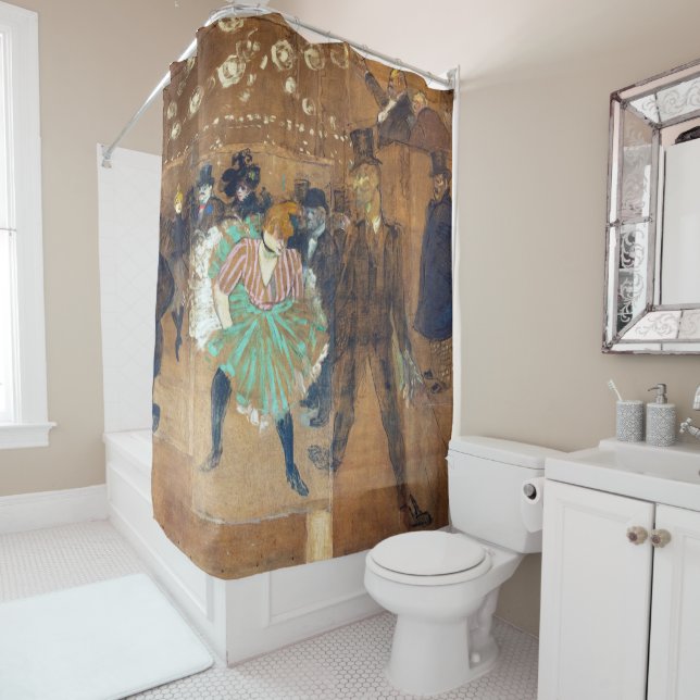 Henri de Toulouse-Lautrec - Dance at the Rouge Shower Curtain (In Situ)
