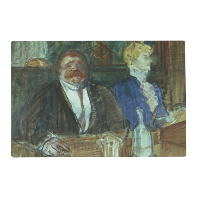 Henri de Toulouse-Lautrec | In the Bar: The Fat Pr Placemat (Front)