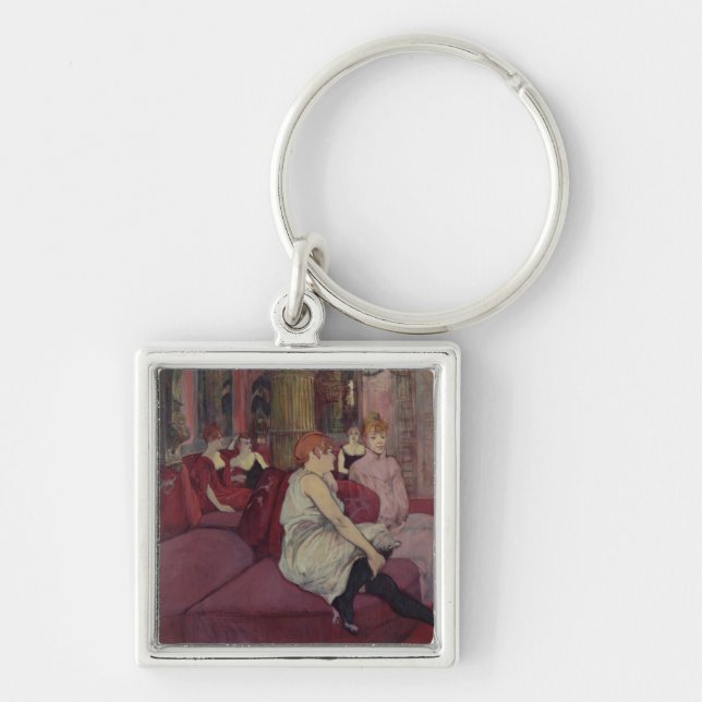 Henri de Toulouse-Lautrec | In the Salon at the Ru Keychain (Front)