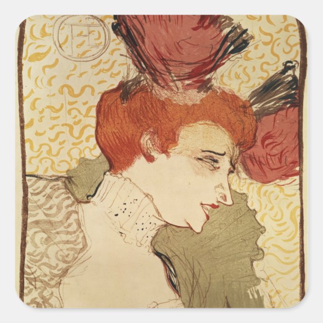 Henri de Toulouse-Lautrec | Mlle. Marcelle Lender, Square Sticker (Front)