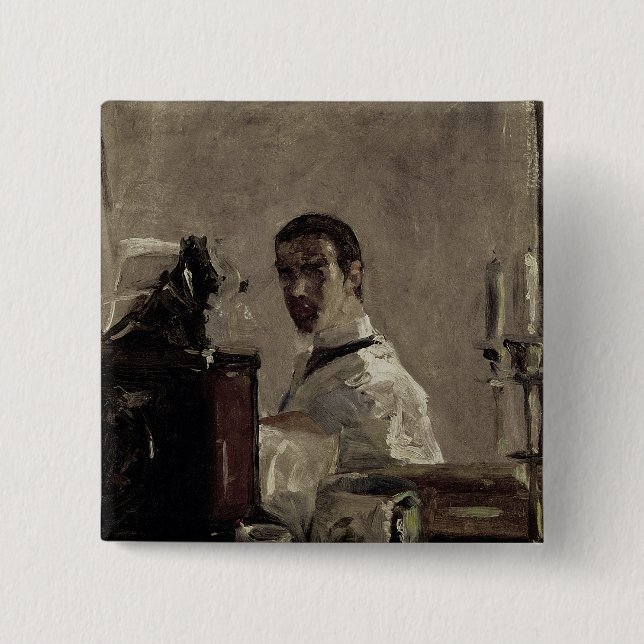 Henri de Toulouse-Lautrec | Self Portrait, 1880 Button (Front)