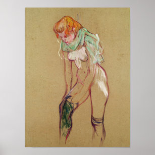 Henri de Toulouse-Lautrec   Woman Pulling Up her S Poster