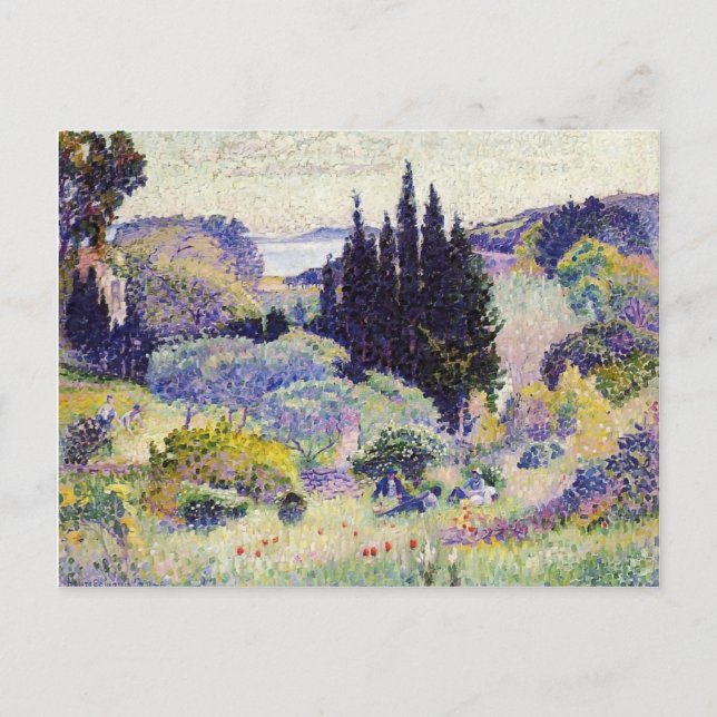 Henri-Edmond Cross- Cypress, April Postcard (Front)