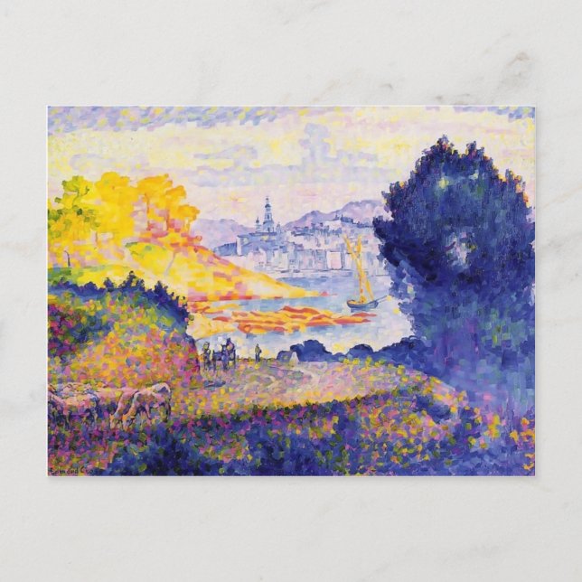 Henri-Edmond Cross- View of Menton Postcard (Front)