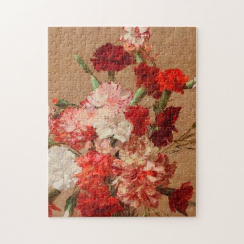 Henri Fantin Latour _ Carnations Without Vase Jigsaw Puzzle