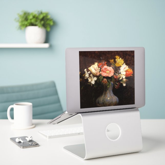 Henri Fantin-Latour, Flowers, Camelias, Tulips Sticker (Laptop On Desk)