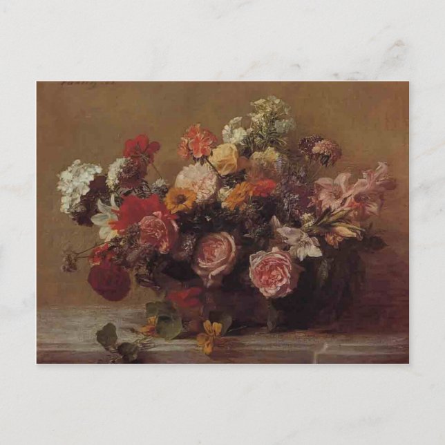 Henri Fantin-Latour- Flowers Postcard (Front)