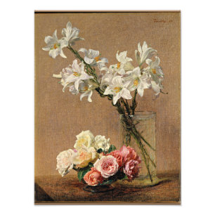 Henri Fantin-Latour - Roses and Lilies Photo Print
