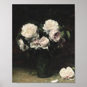 Henri Fantin-Latour Roses in a Glass Vintage Art Poster