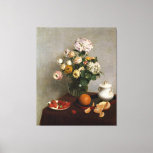 Henri Fantin-Latour Vintage Flowers and Fruit Canvas Print