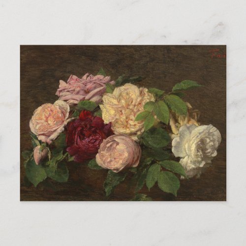 Henri Fantin_Latour Vintage Nice Roses on a Table Postcard