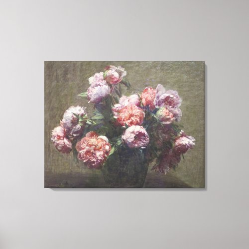 Henri Fantin_Latour Vintage Vase of Peonies Canvas Print